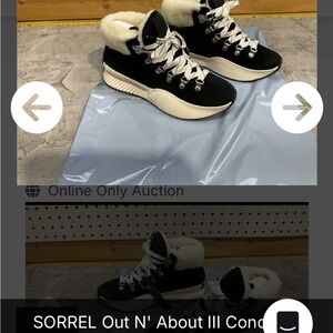 Saucony Black and White Shearling-Lined Ankle Boots